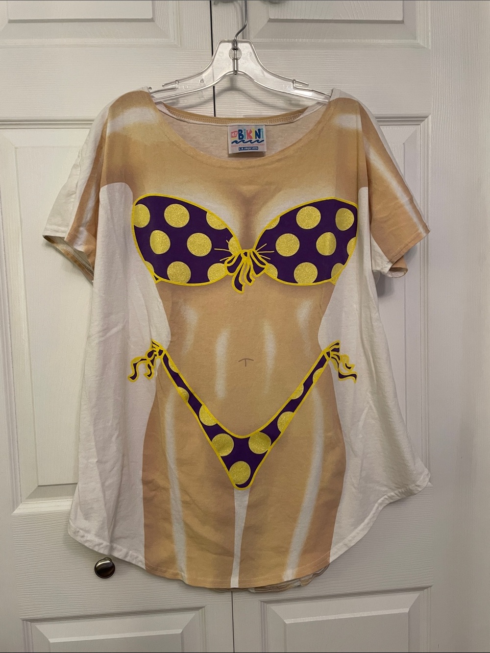 L. A. IMPRINTS MY BIKINI Cotton T Shirt with Silk Screen Bikini Body Graphic Tee